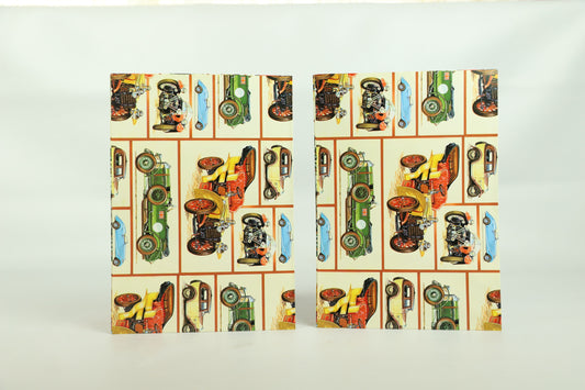 Wrapping Paper Sheets 2x Vintage Car Theme 70cm x 50cm