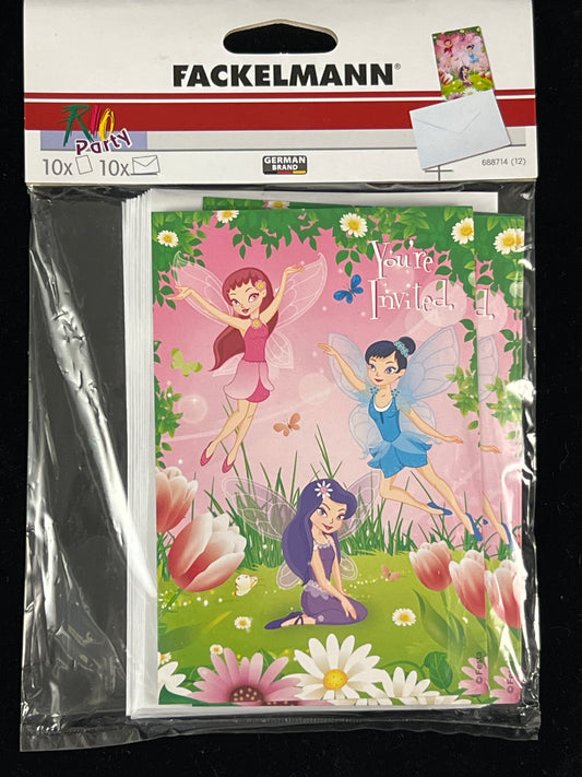 Fairy Theme Party Invitations - 10 pack