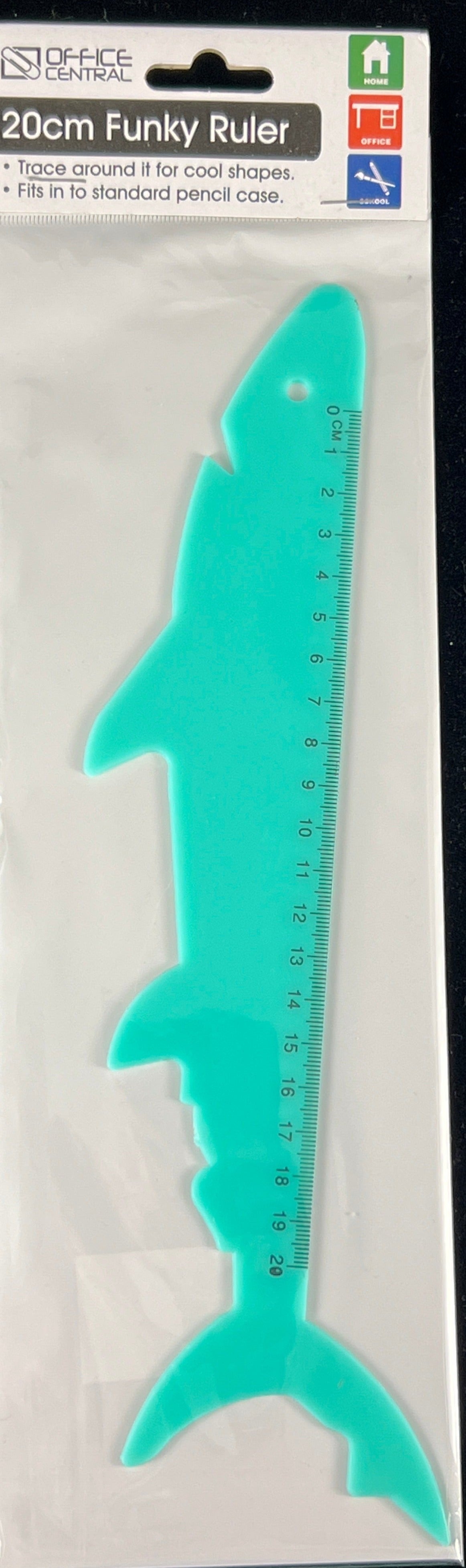 Funky Ruler 20cm Funky Ruler - Shark – The Crafty Bear Shop